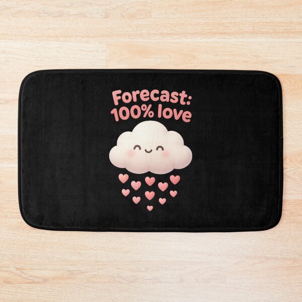 Item preview, Cute Cloud Snowing Hearts - Forecast 100% Love | Kawaii Heart Weather Art designed and sold by Moons Studio.