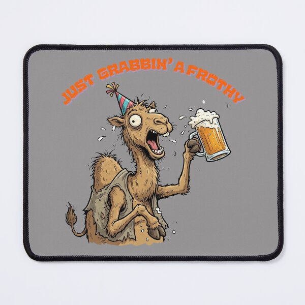 Item preview, Just Grabbin A Frothy: Funny Camel Enjoying a Beer – Comedy Camel Drinking T-Shirt designed and sold by Grang Art Artistic Designs.