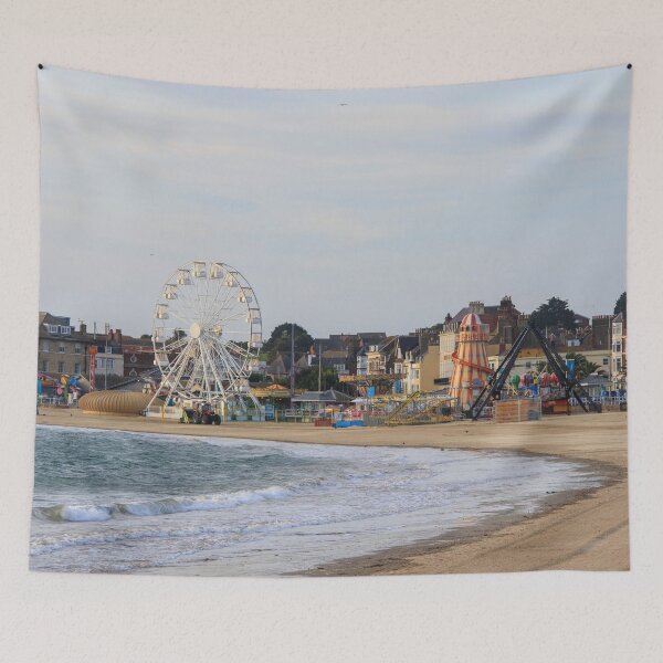Item preview, Weymouth Beach with the Ferris Wheel and Helter Skelter designed and sold by Aham Photos.