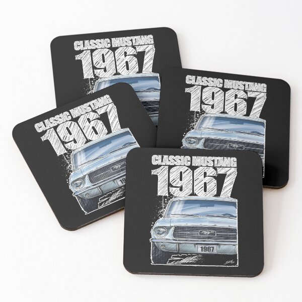 Item preview, 1967 Ford Mustang - Classic Muscle Car - Arcadian Blue (dark background) designed and sold by Petrolhead T-Shirts and Art.
