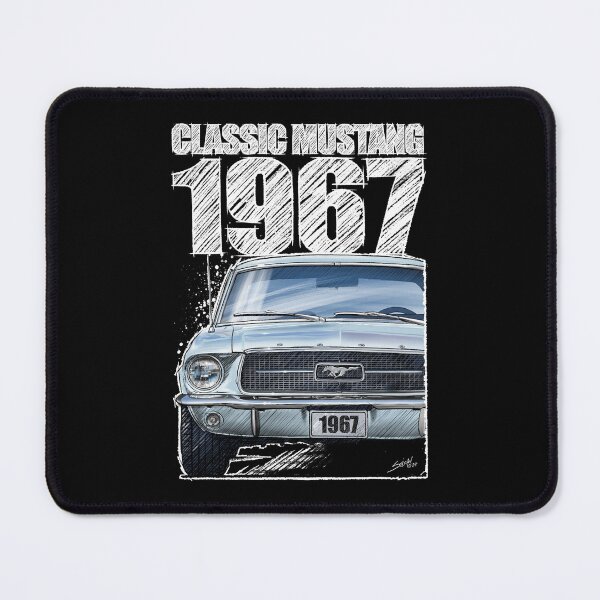 Item preview, 1967 Ford Mustang - Classic Muscle Car - Arcadian Blue (dark background) designed and sold by Petrolhead T-Shirts and Art.