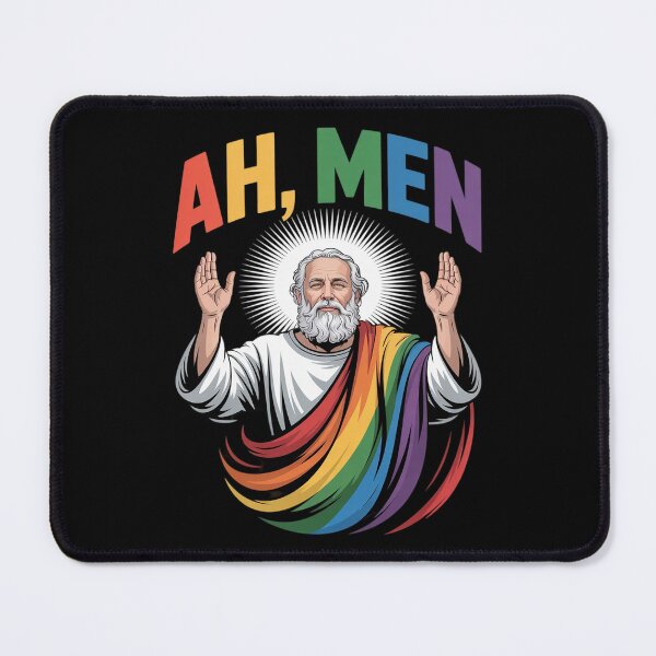 Item preview, Ah Men LGBT Gay Pride Jesus Rainbow Flag Christian  designed and sold by AquaKiev.