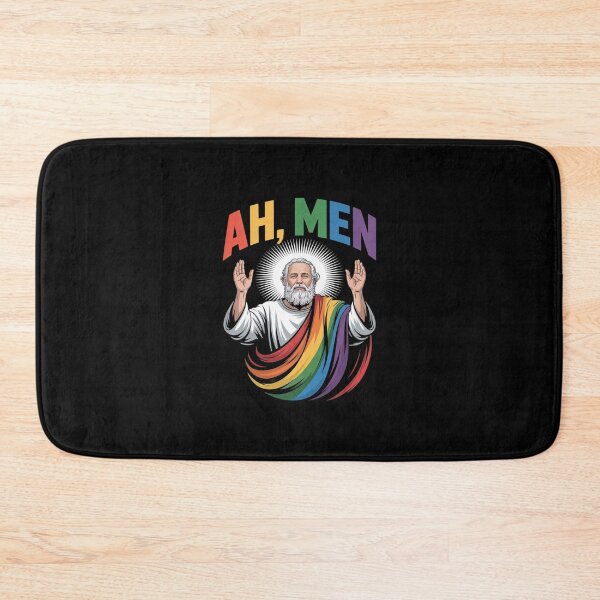 Item preview, Ah Men LGBT Gay Pride Jesus Rainbow Flag Christian  designed and sold by AquaKiev.