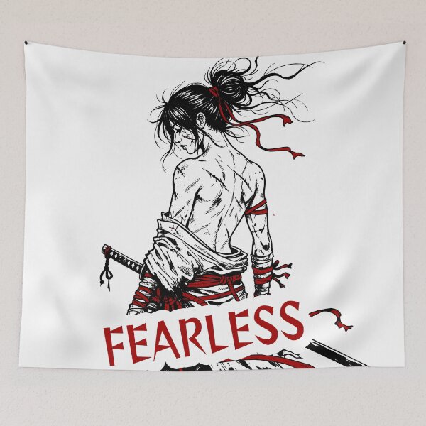 Item preview, Fearless 女浪人 (Onna Rōnin) – Lone Samurai Woman | Fearless Katana, Cool Samurai Girl, designed and sold by Shigen16.