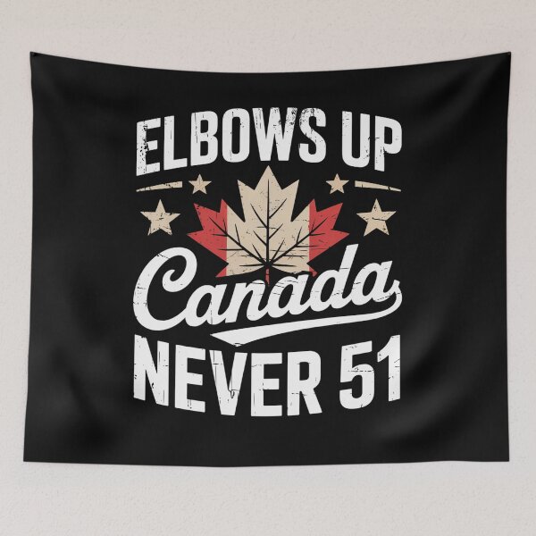 Item preview, Elbows Up Canada Never 51 Maple Leaf Patriotic Quote designed and sold by flagylART.