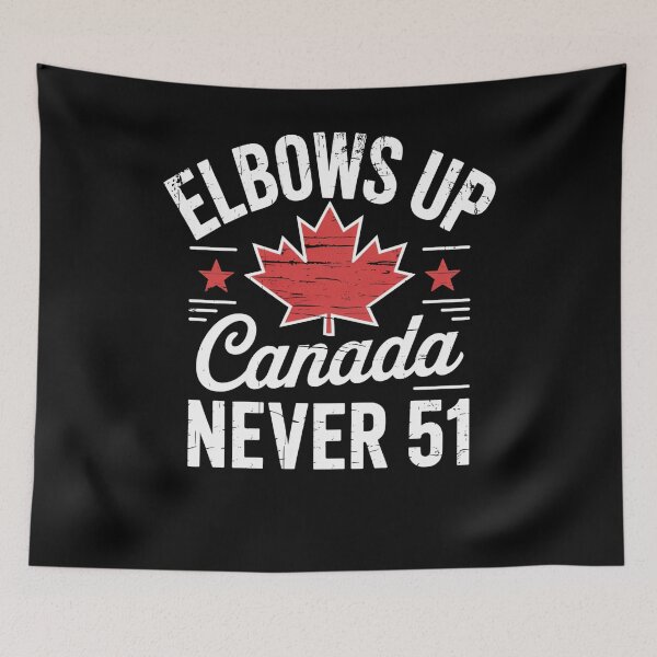 Item preview, Elbows Up Canada Never 51 Maple Leaf Patriotic Quote designed and sold by flagylART.