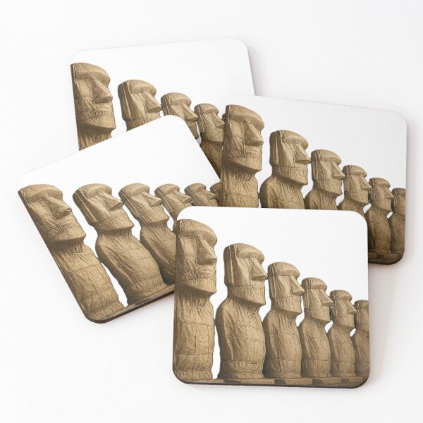 Item preview, Moai statues on Easter Island in Christo style designed and sold by sightsmodern.