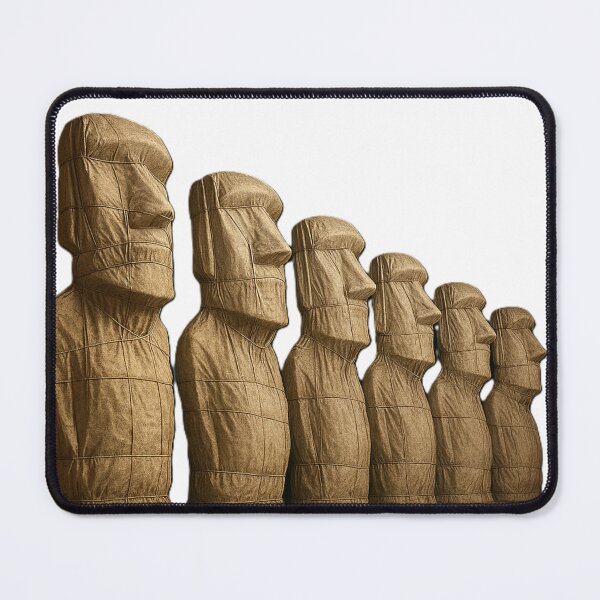 Item preview, Moai statues on Easter Island in Christo style designed and sold by sightsmodern.