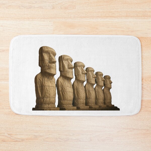 Item preview, Moai statues on Easter Island in Christo style designed and sold by sightsmodern.