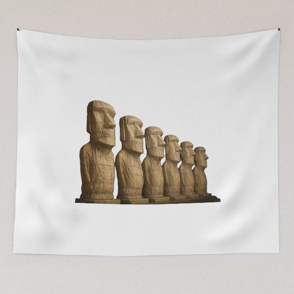 Item preview, Moai statues on Easter Island in Christo style designed and sold by sightsmodern.