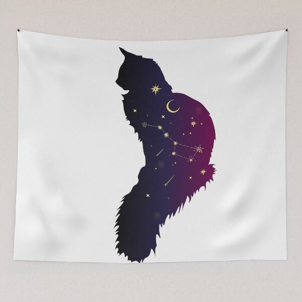 Item preview, Galaxy Cat Silhouette – Starry Night Constellation Aesthetic designed and sold by Digital Muse Store.