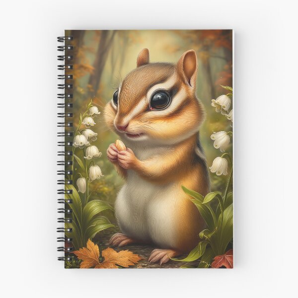 Item preview, Cute Chipmunk with Nut and Flowers designed and sold by PetsArt.
