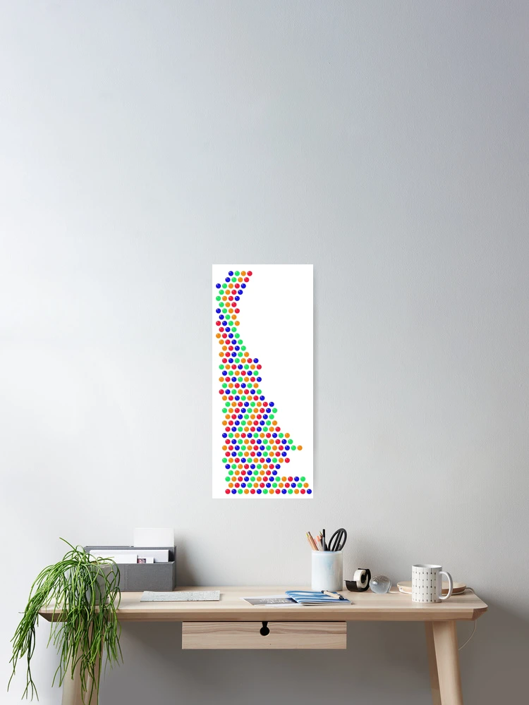 Thumbnail 2 of 3, Poster, Multicolored Rhinestone Delaware designed and sold by TheIconSmith.