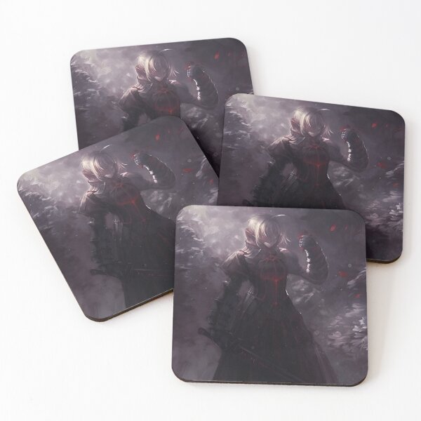 Item preview, Saber Dark Knight in Crimson Shadows – Gothic Anime Warrior Art designed and sold by Dyan4.