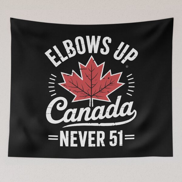 Item preview, Elbows Up Canada Never 51 Maple Leaf Patriotic Quote designed and sold by flagylART.