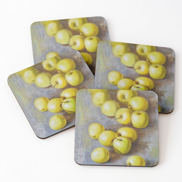 Item preview, Golden Apples Still Life – Elegant Minimal Art designed and sold by LukianArtPrint.