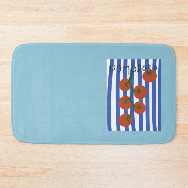 Item preview, `red Tomato Pomodoro, blue stripes designed and sold by ElmLenonn.