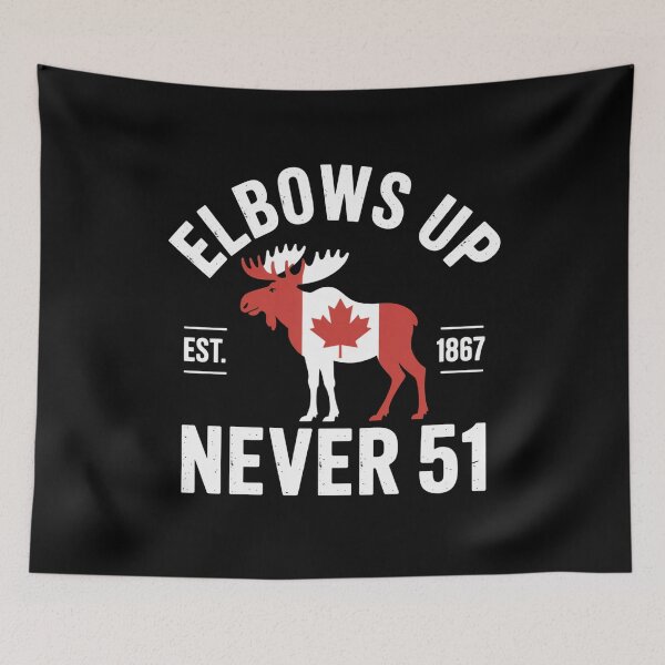 Item preview, Elbows Up Canada Never 51 Maple Leaf Patriotic Quote designed and sold by flagylART.