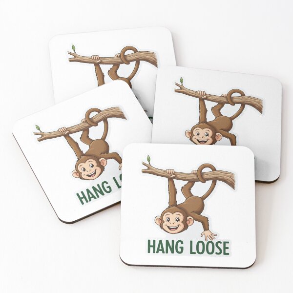 Item preview, Cute Hanging Monkey Sticker – Funny “Hang Loose” Jungle Cartoon Design designed and sold by Cloud9 Stickers.
