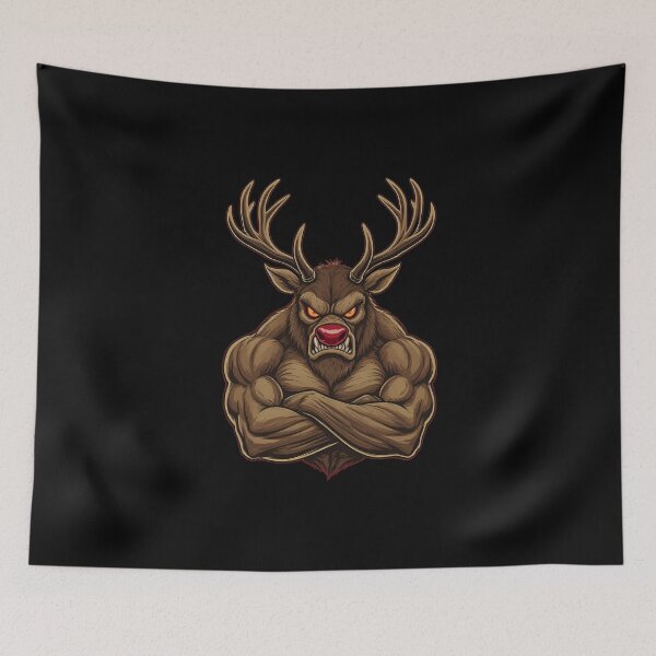 Item preview, Angry Reindeer | Muscular Rudolph Attitude designed and sold by ColorSplash123.
