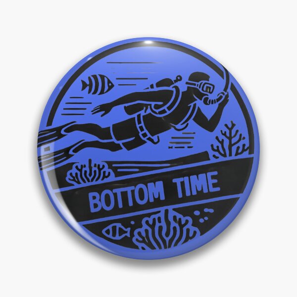 Item preview, Bottom Time – Funny Scuba Diving Humor Shirt, Sticker & Mug for Divers designed and sold by RollFuzzy.