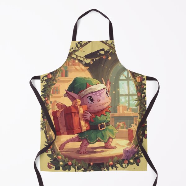 Item preview, Elf Axolotl Helping Santa – Whimsical Christmas Axolotl Holiday Illustration designed and sold by zoocore.