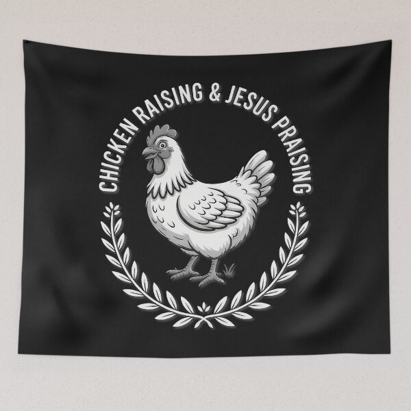 Item preview, Chicken Raising Jesus Praising (Bw) designed and sold by ArleneJene.
