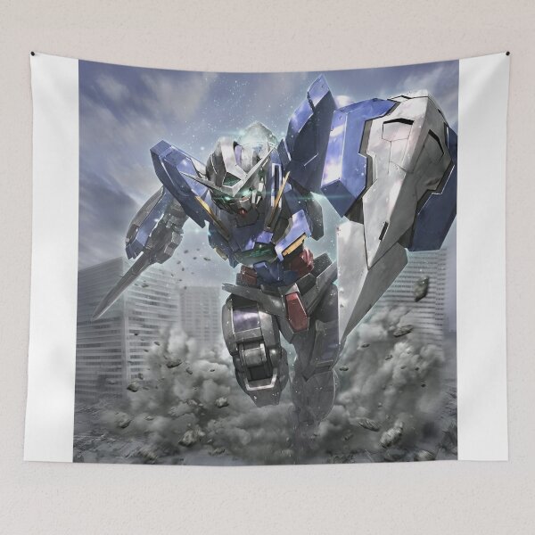 Item preview, Exia - Blue Armored Mecha Warrior – Futuristic Robot Battle Art designed and sold by Dyan4.