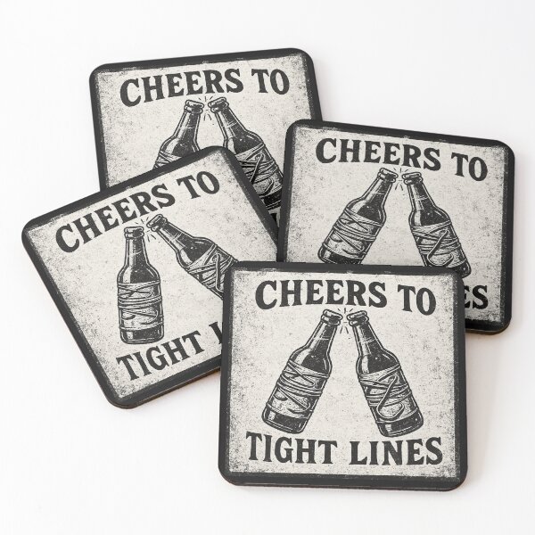 Item preview, Cheers to Tight Lines – Vintage Fishing Beer Quote Design designed and sold by EimSol.