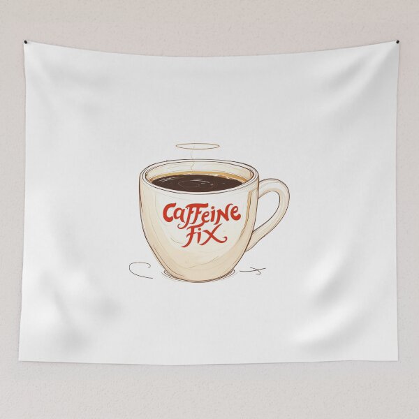 Item preview, Caffeine Fix Coffee Cup – Cute Aesthetic Coffee Lover Illustration designed and sold by Cloud9 Stickers.