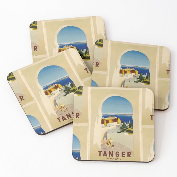 Item preview, Vintage Tangier Travel Poster | Islamic Architecture & Kasbah View | Mediterranean Coastal Landscape Art Print designed and sold by artofuniverse.