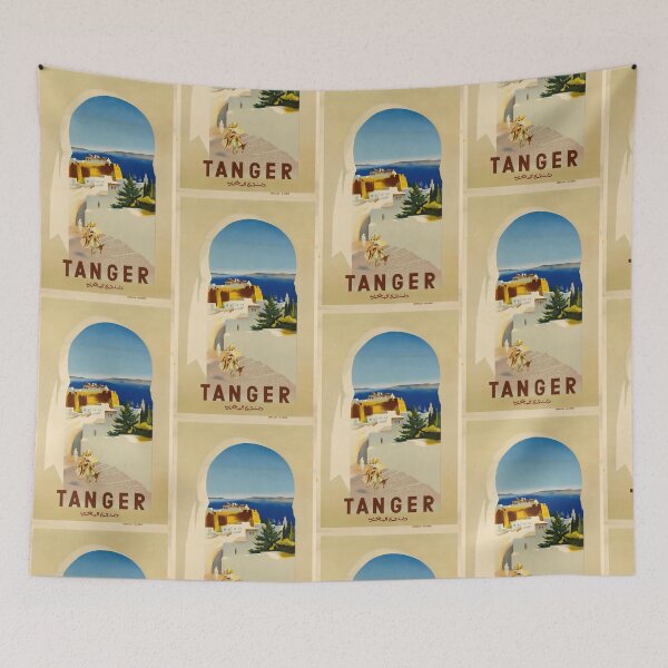 Item preview, Vintage Tangier Travel Poster | Islamic Architecture & Kasbah View | Mediterranean Coastal Landscape Art Print designed and sold by artofuniverse.