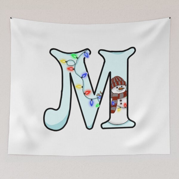 Item preview, Holiday themed letter M designed and sold by Artistkhg.