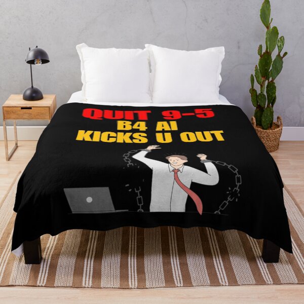 Item preview, QUIT 9-5 Before AI Kicks You Out – Motivational Entrepreneur designed and sold by rebuZZ-Apparels-The Minimalistic Buzz.