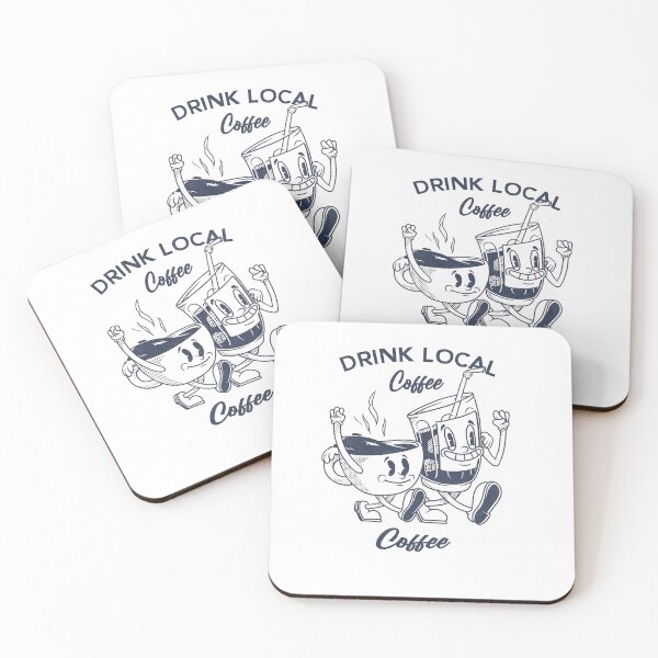 Item preview, Drink Local Coffee – Retro Vintage Coffee Art Print designed and sold by Bluerange27.