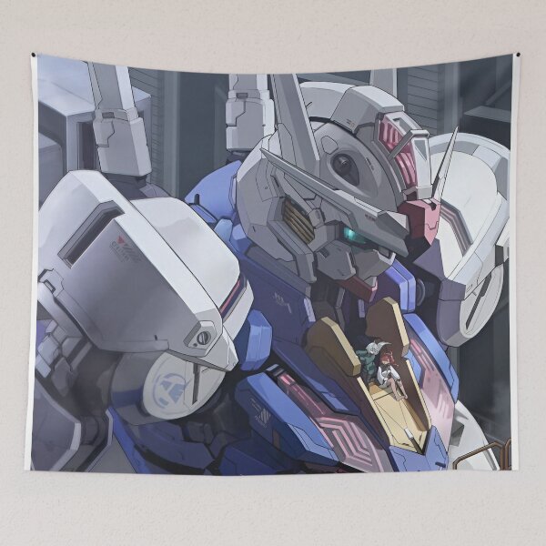 Item preview, Gundam Aerial - Futuristic Hangar Mech With Pilot – High-Tech Sci-Fi Robot Illustration designed and sold by Dyan4.