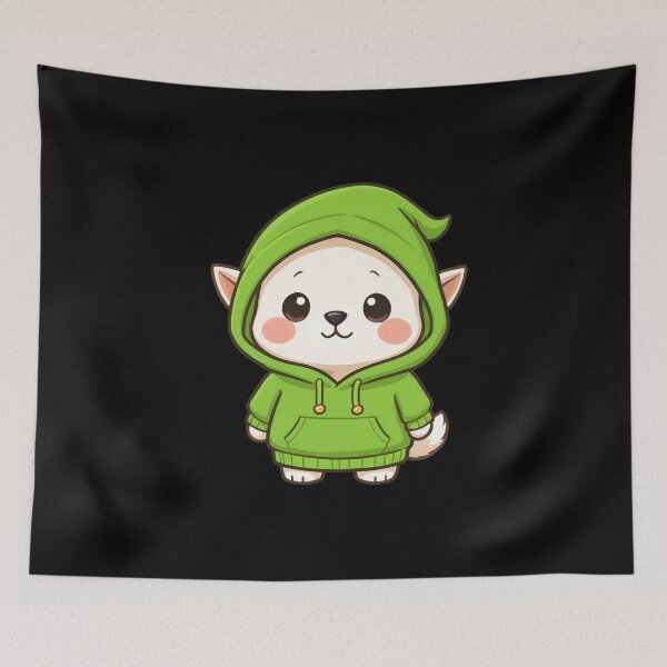 Item preview, Chibi Elf Dog | Simple Cute Green Hoodie designed and sold by ColorSplash123.