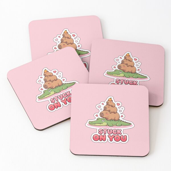 Item preview, Valentine Stuck On You Capybara Alligator Cute Love Sticker designed and sold by Nuist25.
