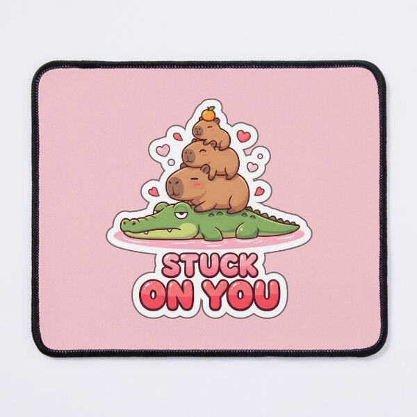 Item preview, Valentine Stuck On You Capybara Alligator Cute Love Sticker designed and sold by Nuist25.