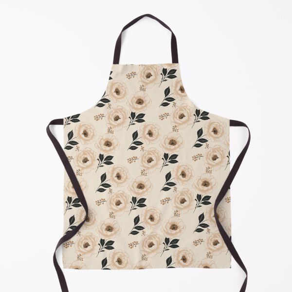 Item preview, Seamless floral pattern with beige peony flowers and black leaves on cream background. designed and sold by Opart Srinok.