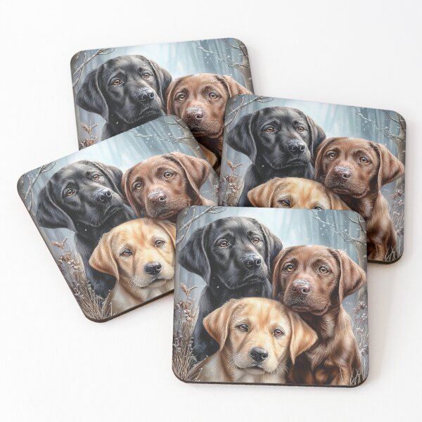 Item preview, Three Labrador Retrievers in Winter Scene designed and sold by PetsArt.