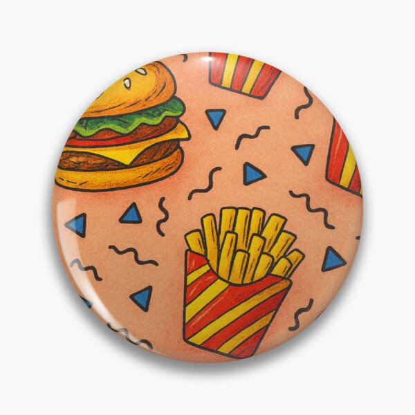 Artikelvorschau, Drawn Burgers & Fries – 80s Snack Pattern entworfen und verkauft von RICK-TURNER.
