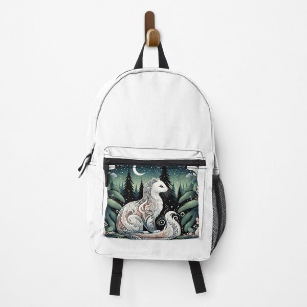 Item preview, Mystical Folk Ermine in Moonlit Forest designed and sold by BigBlueArt.