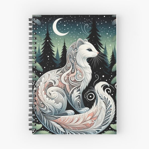 Item preview, Mystical Folk Ermine in Moonlit Forest designed and sold by BigBlueArt.