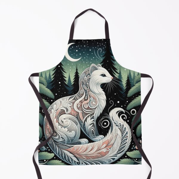 Item preview, Mystical Folk Ermine in Moonlit Forest designed and sold by BigBlueArt.