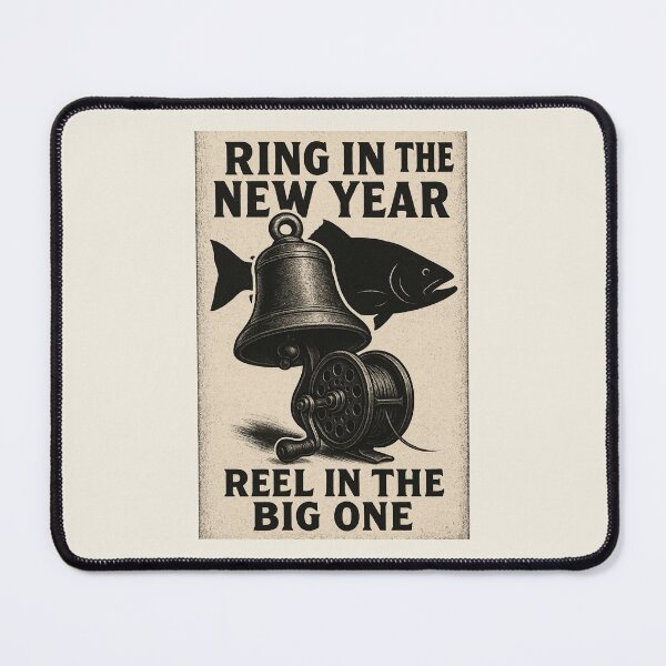 Item preview, Ring In The New Year – Funny Vintage Fishing Reel Design designed and sold by EimSol.
