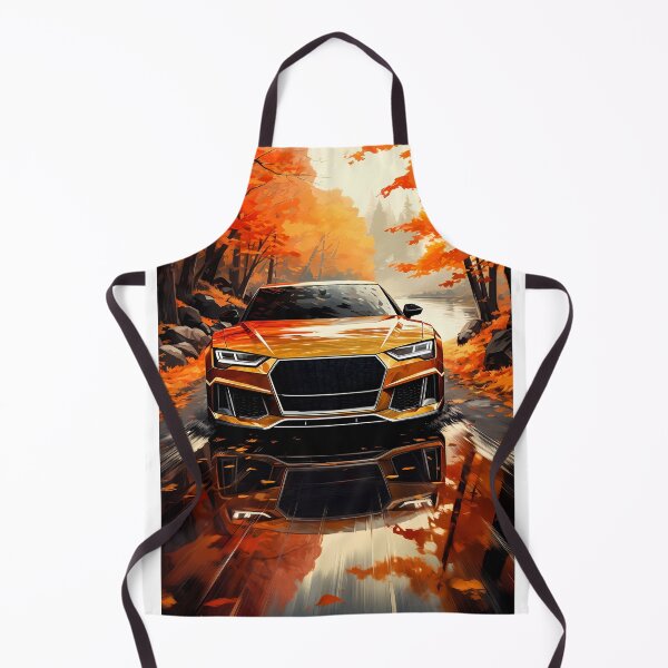 Item preview, Golden forest tunnel framing a bright performance car in motion designed and sold by RevUpDesign.