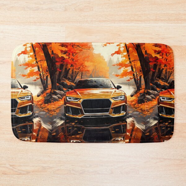 Item preview, Golden forest tunnel framing a bright performance car in motion designed and sold by RevUpDesign.