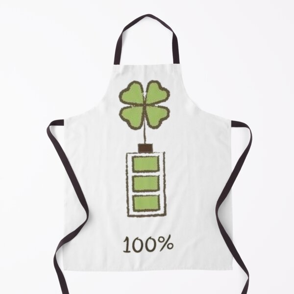 Item preview, 100% Lucky Energy Four-Leaf Clover Battery Doodle Hand Drawn Kawaii Cute Positive Vibes Design designed and sold by HimBoo.