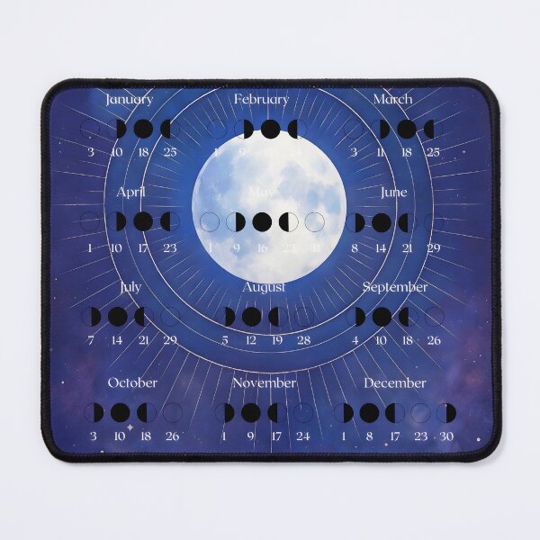 Item preview, 2026 Lunar Calendar – Radiant Full Moon with Golden Halo designed and sold by EmeraldeaDesign.